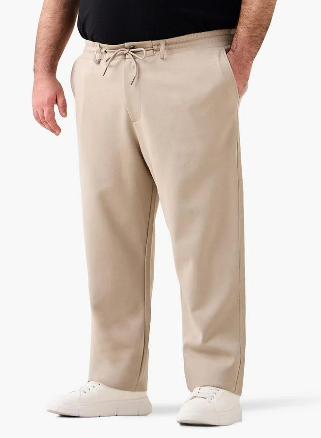 Men Regular Fit Joggers with Pockets